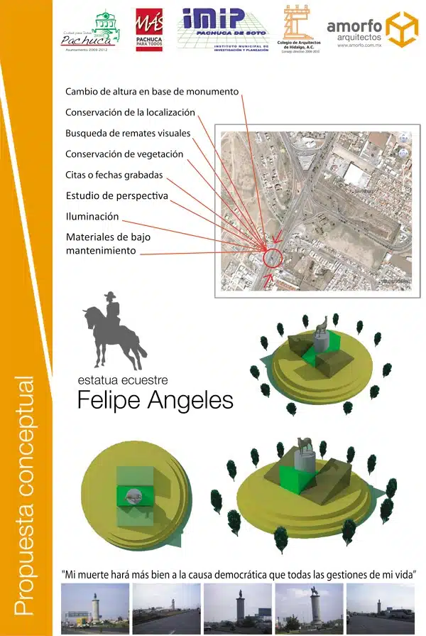 Estatua ecuestre Felipe Ángeles — Proyecto urbano, Pachuca Hidalgo